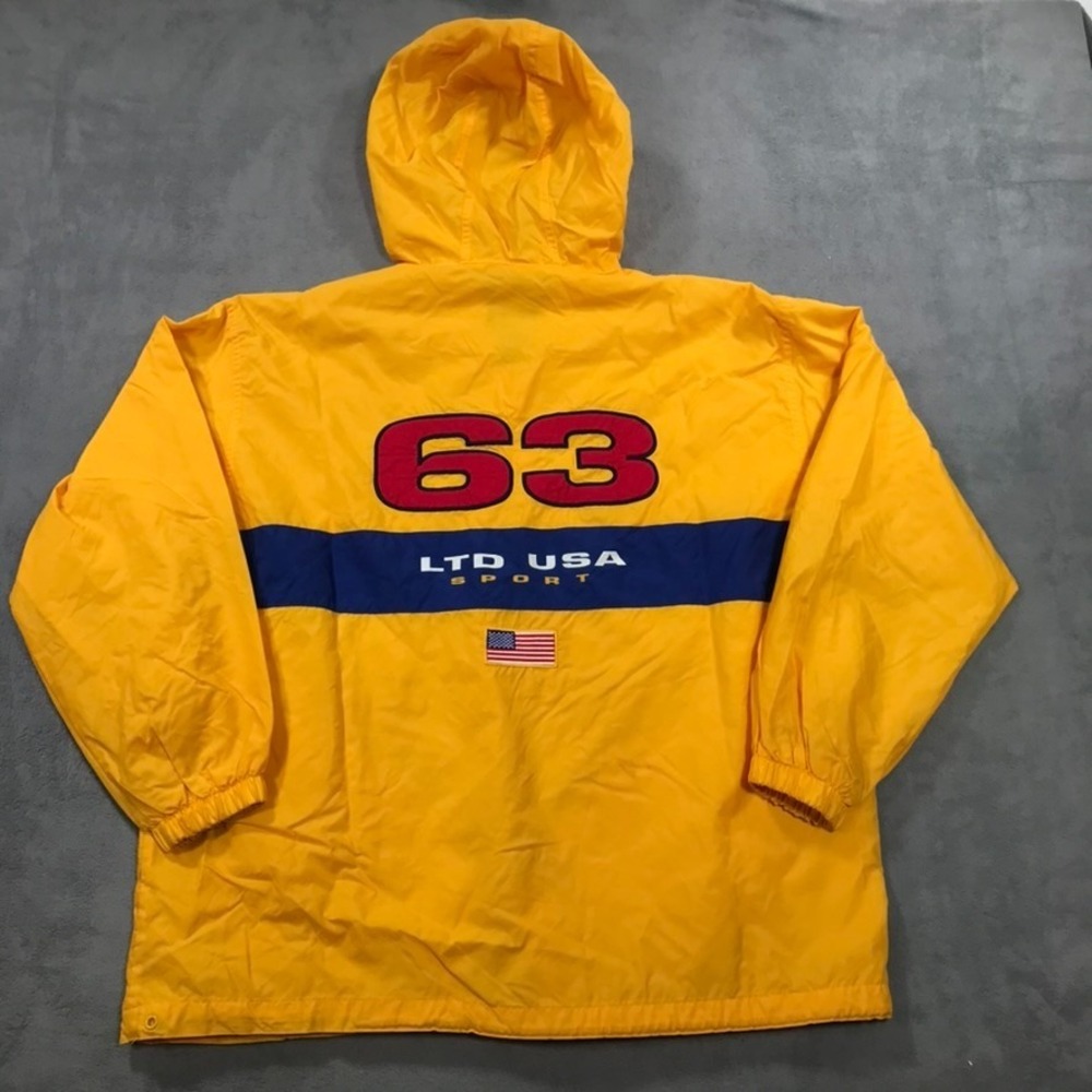 Vintage Y2K The Limited USA Sport Windbreaker Jacket Yellow Womens S Baggy Relax